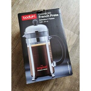 BODUM Chambord Chrome French Press Coffee Maker 34 Ounce / 8 Cup